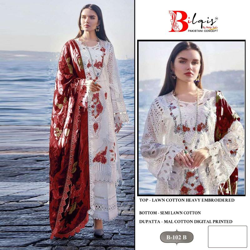 Bilqis B 102 A To C Pakistani Suits Wholesale catalog