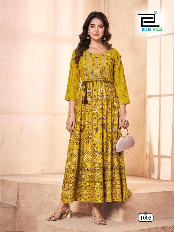 Blue Hills Festival Pro Max long kurti at 1000 rs online in india