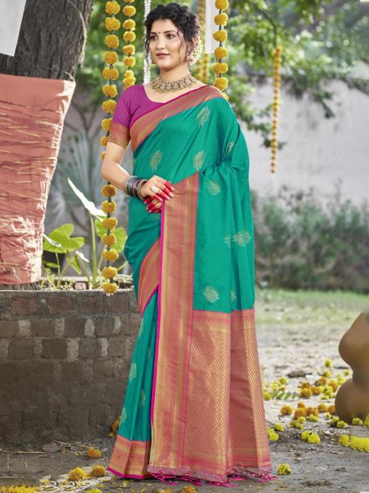 Bunawat Nirmala Silk latest silk saree styles for marriage india south