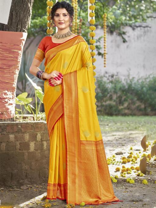 Bunawat Nirmala Silk latest silk saree styles for marriage india south