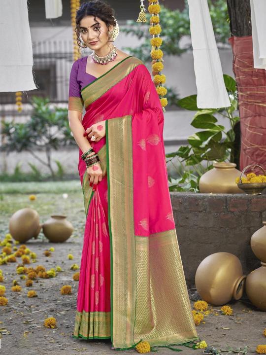 Bunawat Nirmala Silk latest silk saree styles for marriage india south