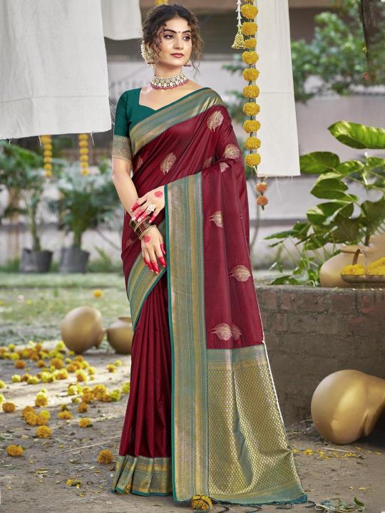 Bunawat Nirmala Silk latest silk saree styles for marriage india south