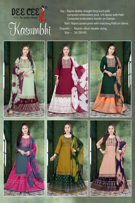 Deecee Kasumbhi kurti and skirt set online india