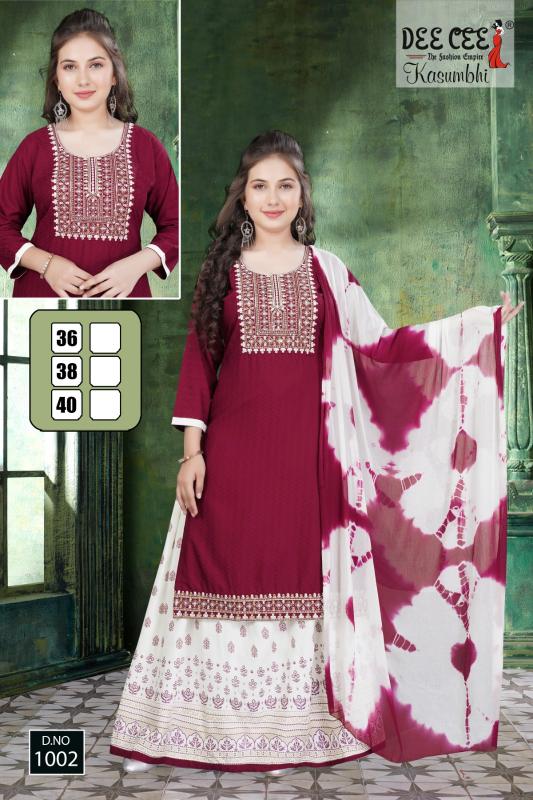 Deecee Kasumbhi kurti and skirt set online india