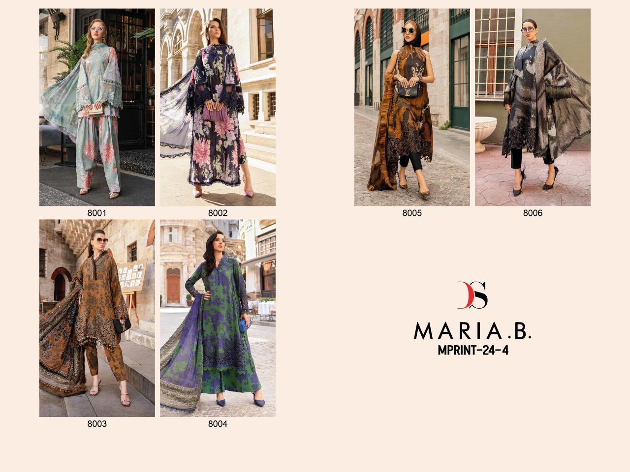 Deepsy Maria B MPrint 24 Vol 4 Ciffon Dupatta Pakistani Suit Wholesale Catalog