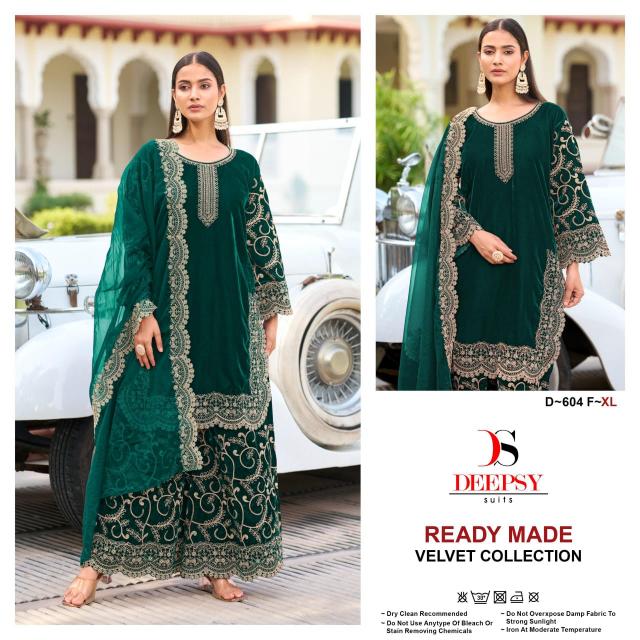 DEEPSY SUITS D-604 EFGH Velvet with embroidery pakistani Suits Wholesale catalog