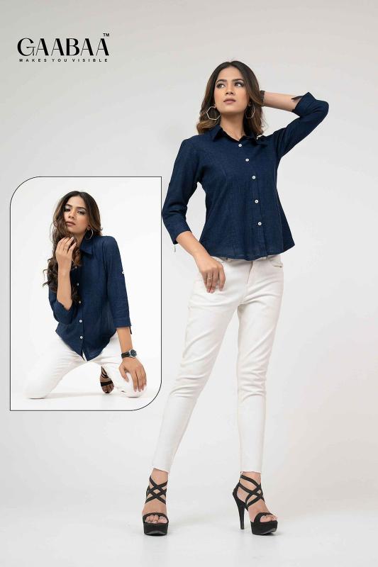 Gaabaa 2106 Cotton Viscose Blended Heavy Linen formal shirt for women