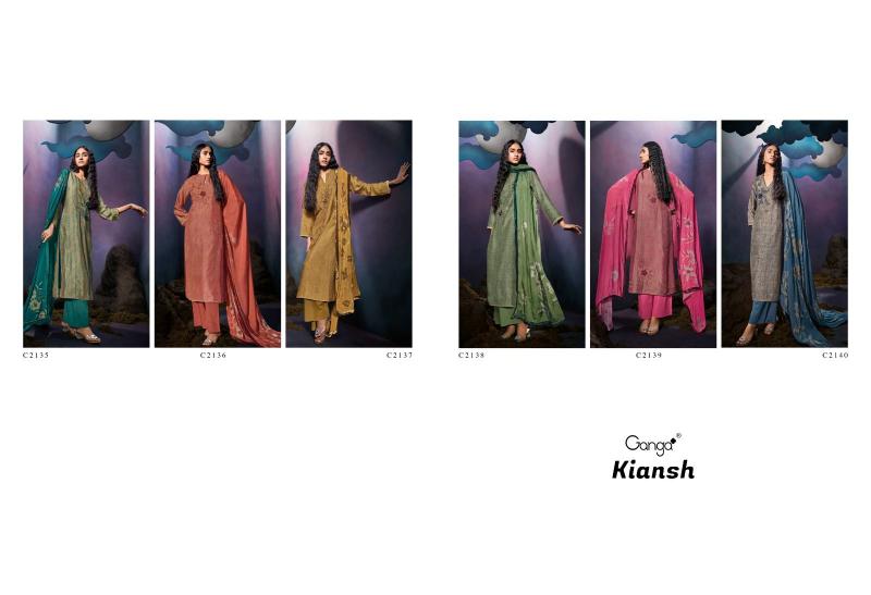 Ganga Kiansh Premium Pure Bemberg Russian Salwar Kameez Wholesale Catalog