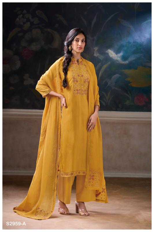 Ganga MERKOK 2959 Premium Pure Bemberg Habutai Salwar Kameez Wholeslae Catalog