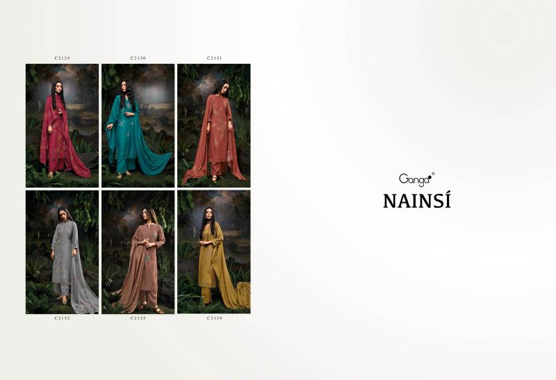 Ganga Nainsi Pure Bemberg Russian Salwar Kameez Wholesale Catalog