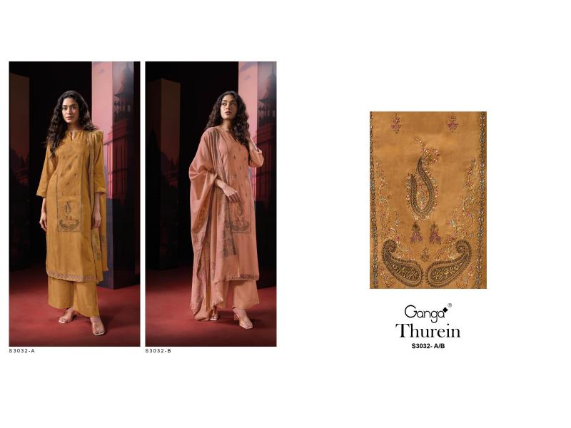 Ganga Thurein 3032 Embroidery Salwar Kameez Wholesale Catalog