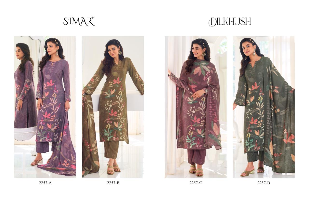 Glossy Simar Dilkhush Pure Pashmina Digital Print Salwar Kameez Wholesale Catalog