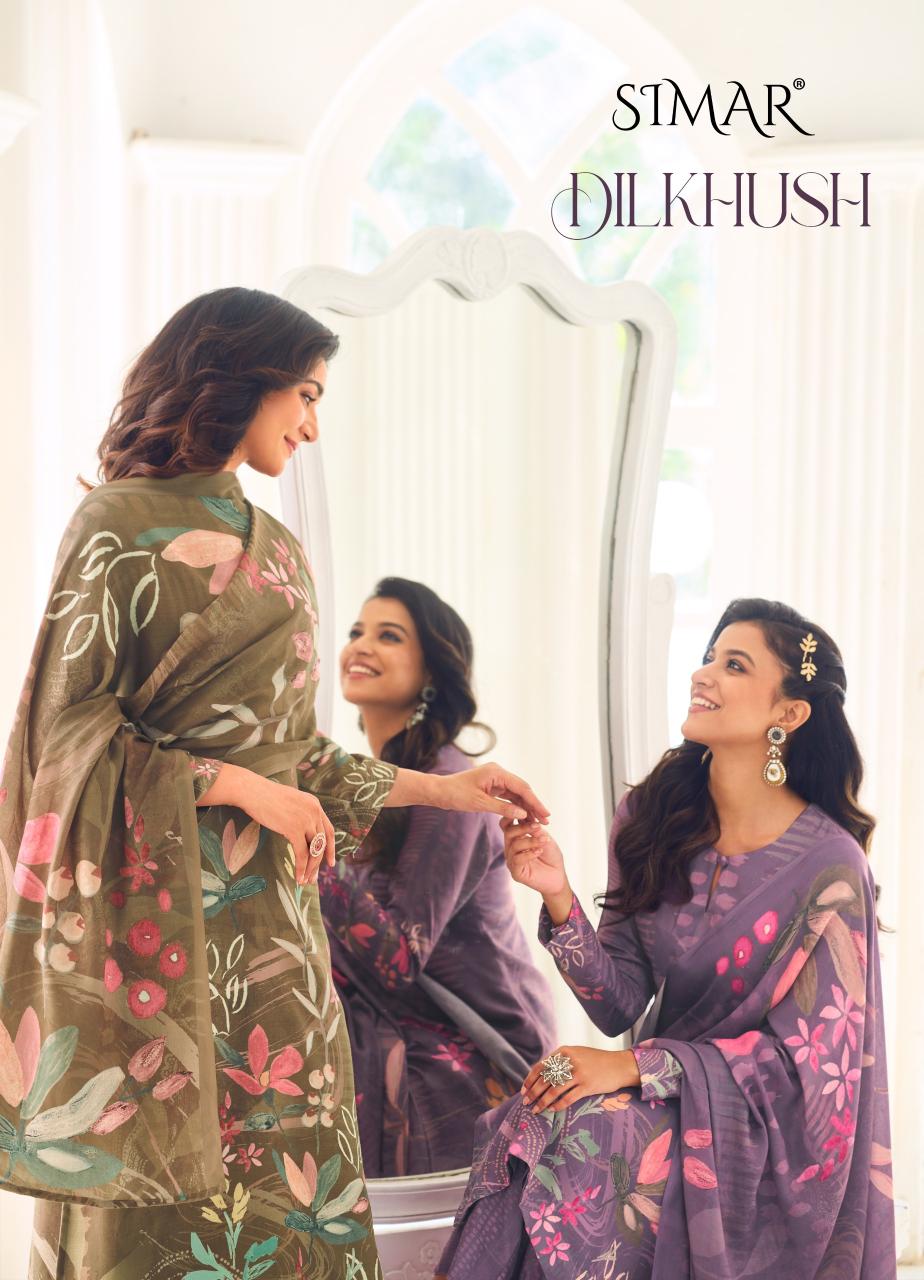 Glossy Simar Dilkhush Pure Pashmina Digital Print Salwar Kameez Wholesale Catalog