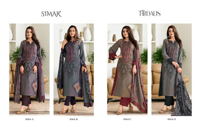 Glossy Simar Firdaus Viscose Pashmina Digital Printed Salwar Kameez Wholesale Catalog