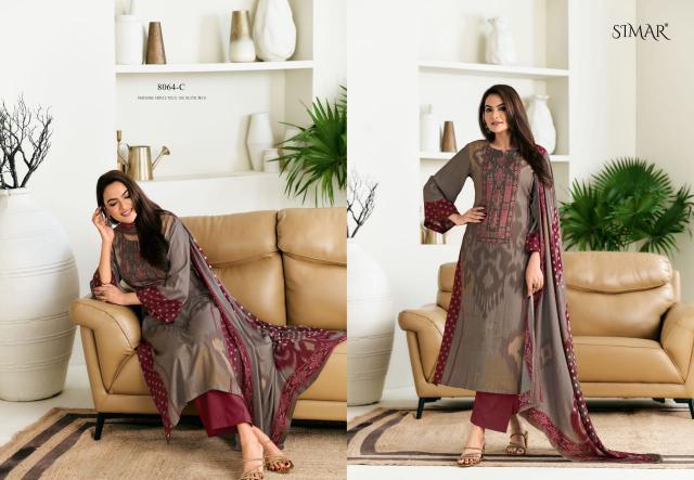 Glossy Simar Firdaus Viscose Pashmina Digital Printed Salwar Kameez Wholesale Catalog