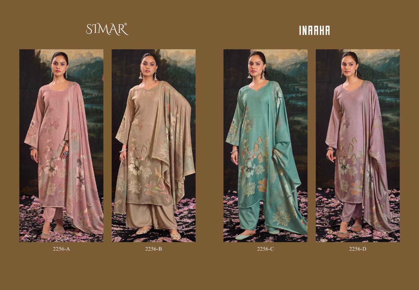 Glossy Simar Inaaha Pashmina Digital Printed Salwar Kameez Wholesale Catalog