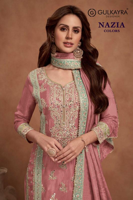 Gulkayra Nazia Colour Real Simar Silk Salwar Kameez Wholesale Catalog