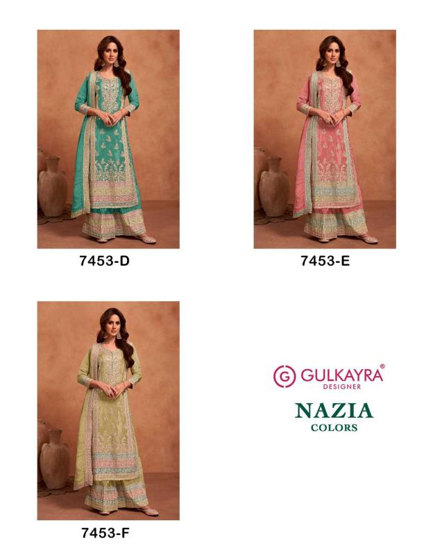 Gulkayra Nazia Colour Real Simar Silk Salwar Kameez Wholesale Catalog