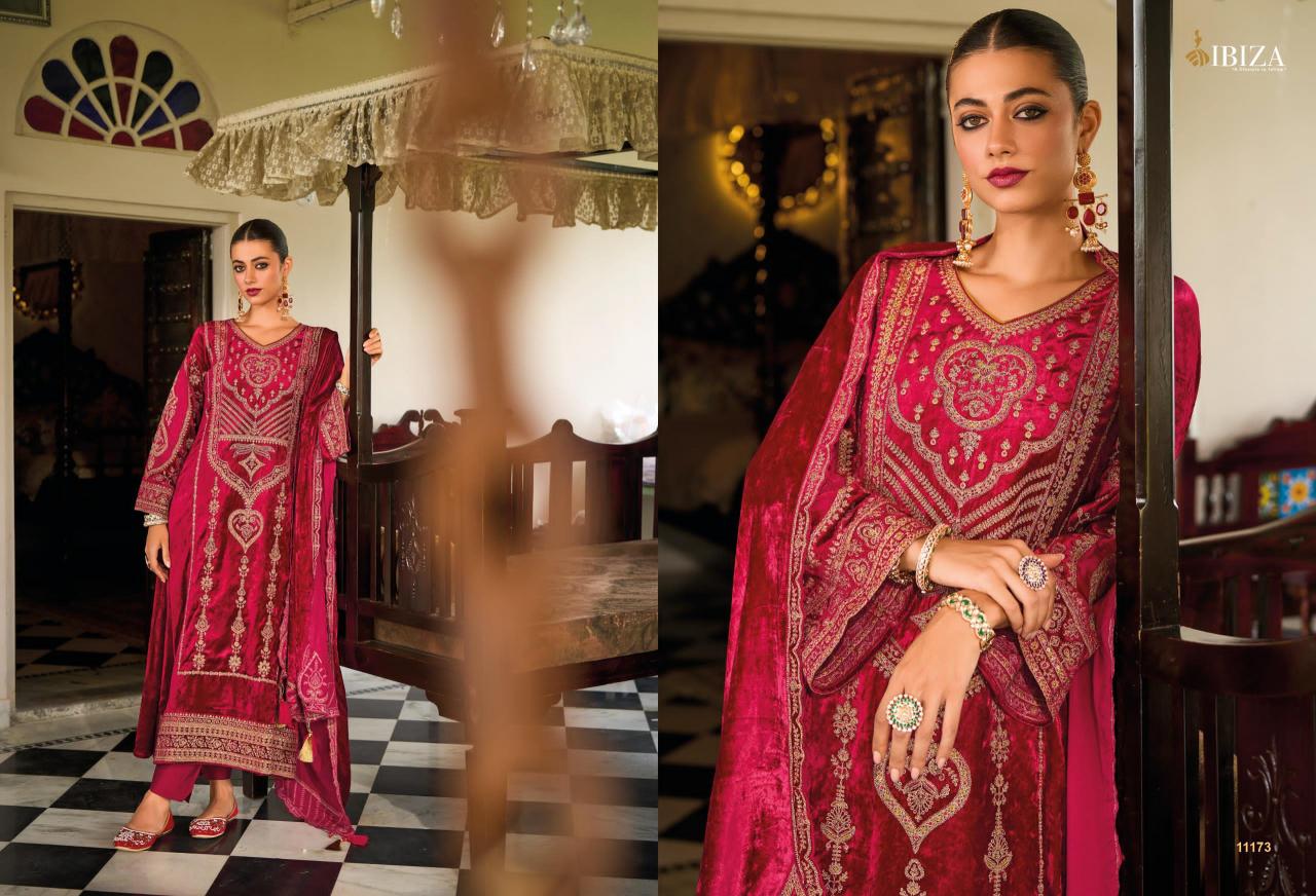 Ibiza Dupika Pure Viscose Velvet Salwar Kameez Wholesale Catalog