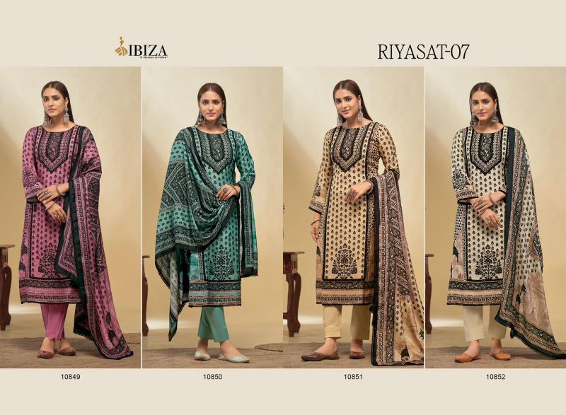 Ibiza Riyasat Vol 7 Muslin Digital Printed Salwar Suits wholesale catalog