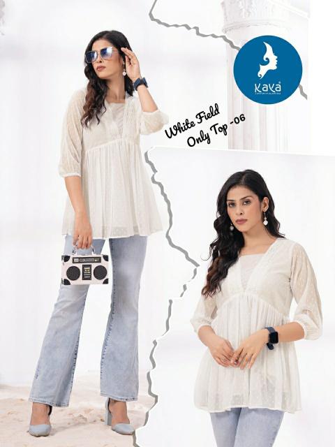 Kaya White field Western Dress Wholesale Catalog