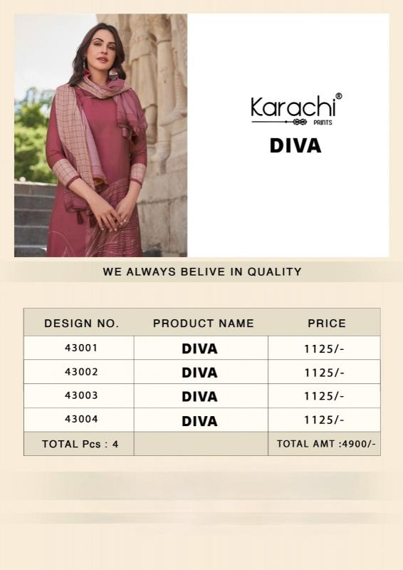 Kesar Karachi Diva Pure Muslin Digital Printed Salwar Suits wholesale catalog 