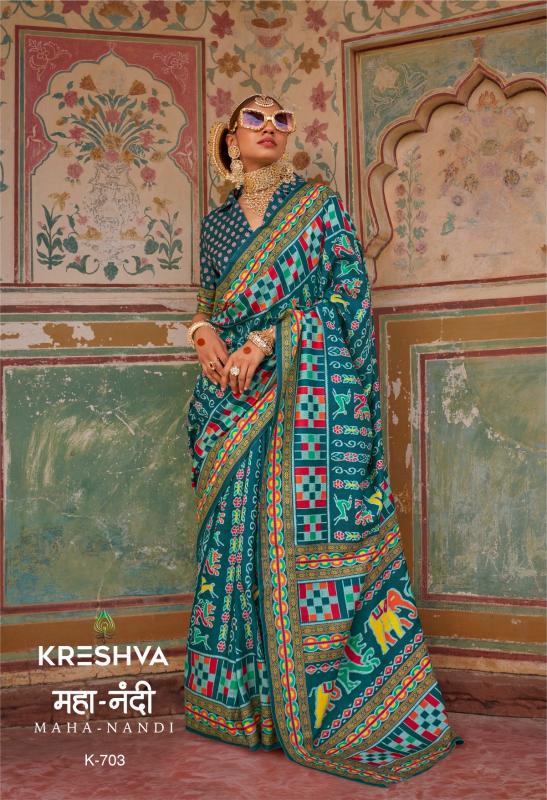 Kreshva Maha Nandi designer printed sarees online india