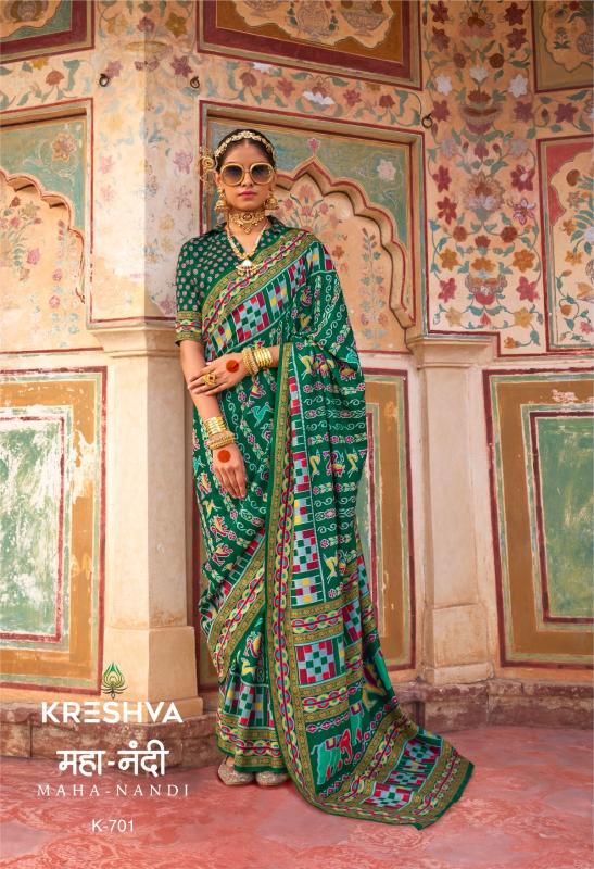 Kreshva Maha Nandi designer printed sarees online india