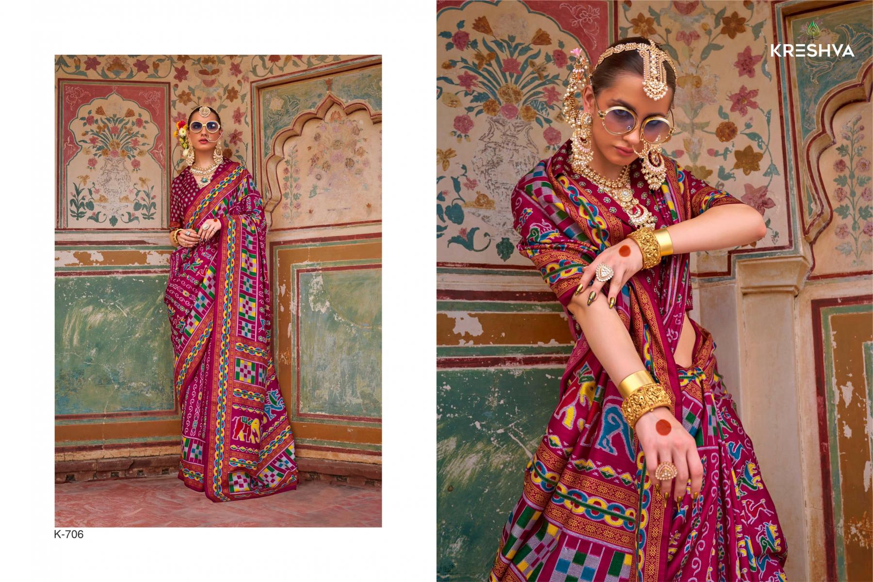 Kreshva Maha Nandi designer printed sarees online india