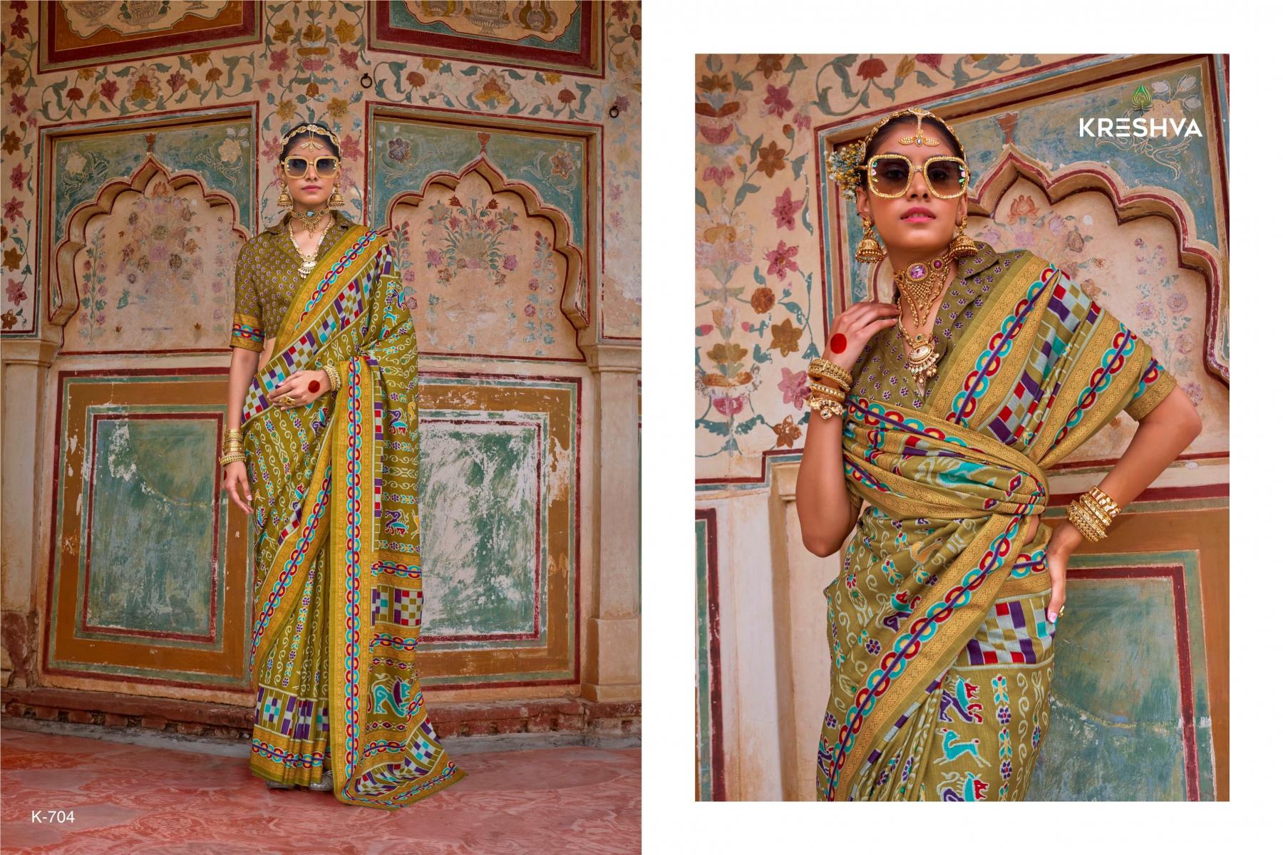 Kreshva Maha Nandi designer printed sarees online india