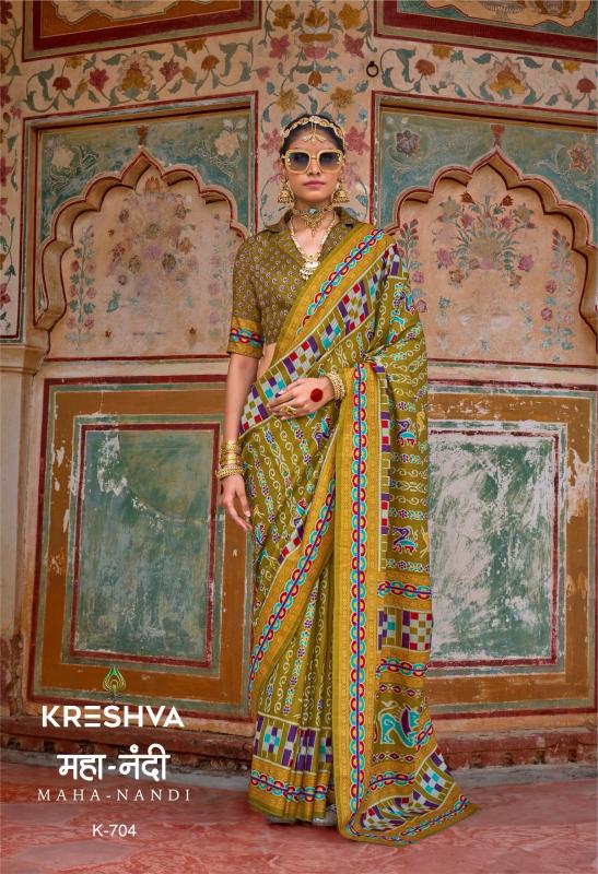 Kreshva Maha Nandi designer printed sarees online india