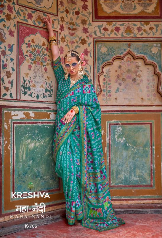 Kreshva Maha Nandi designer printed sarees online india