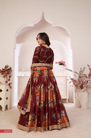 LOTUS VOL - 1 6002 MAROON party wear lehenga wholesaler in mumbai