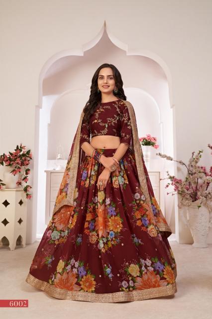 LOTUS VOL - 1 6002 MAROON party wear lehenga wholesaler in mumbai