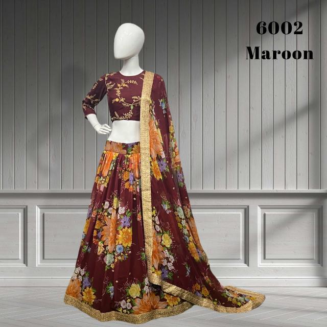 LOTUS VOL - 1 6002 MAROON party wear lehenga wholesaler in mumbai