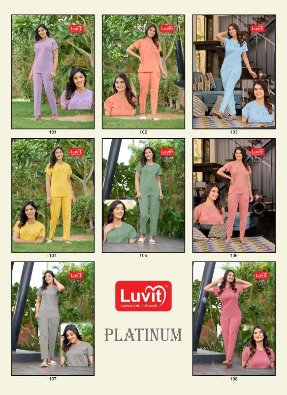 Luvit Platinum Night Suits Wholesale catalog