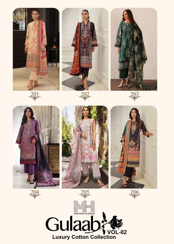 Mh Gulaab Vol 2 Karachi Cotton pakistani Suits Wholesale catalog