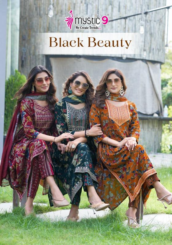 Mystic 9 Black Beauty Vol 3 black kurti online in india