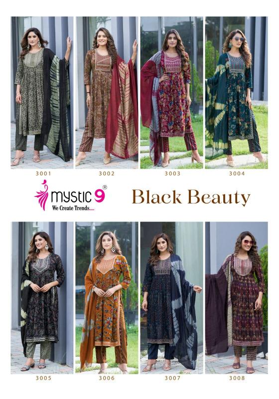 Mystic 9 Black Beauty Vol 3 black kurti online in india