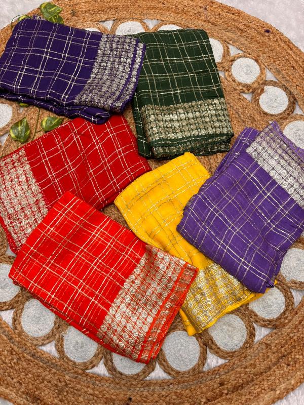 Pure Goergette Weaving Saree Wholesale Catalog