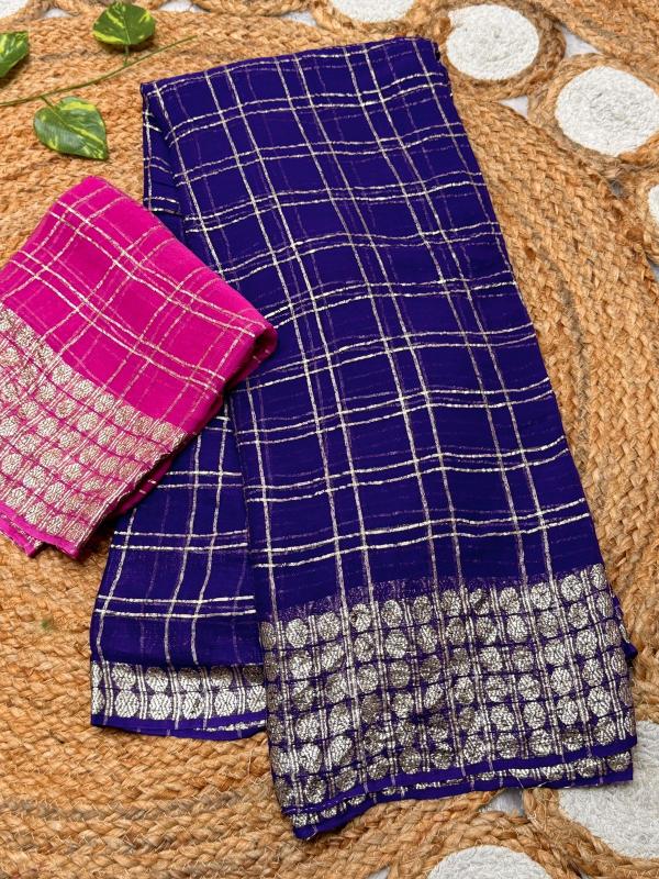 Pure Goergette Weaving Saree Wholesale Catalog