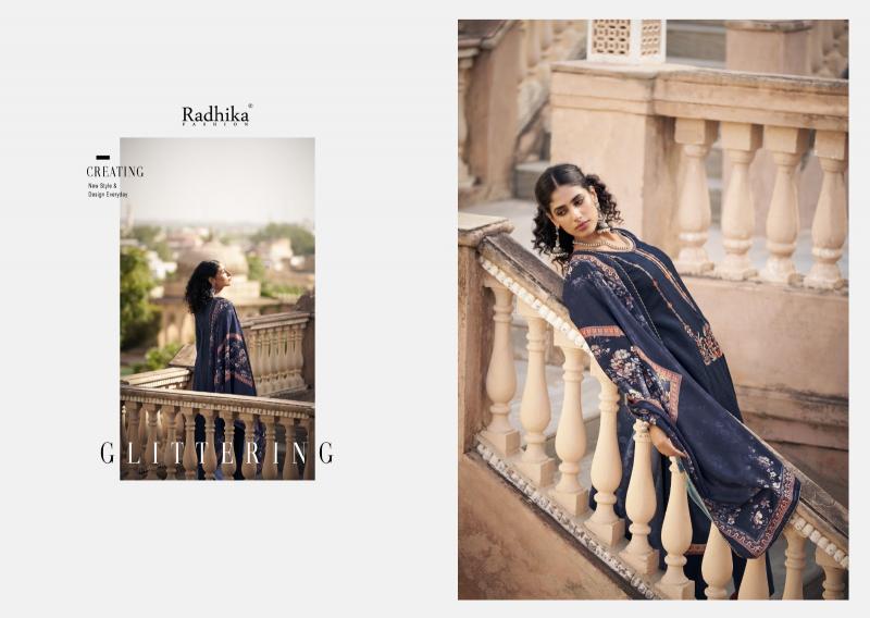 Radhika Sumyra Kashmiri Shawal vol 2 pure pashmina  print Dress Materials Wholesale Catalog