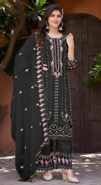 Ramsha R 1179 Cream And Black Ready Made pakistani Suits Wholesale catalog