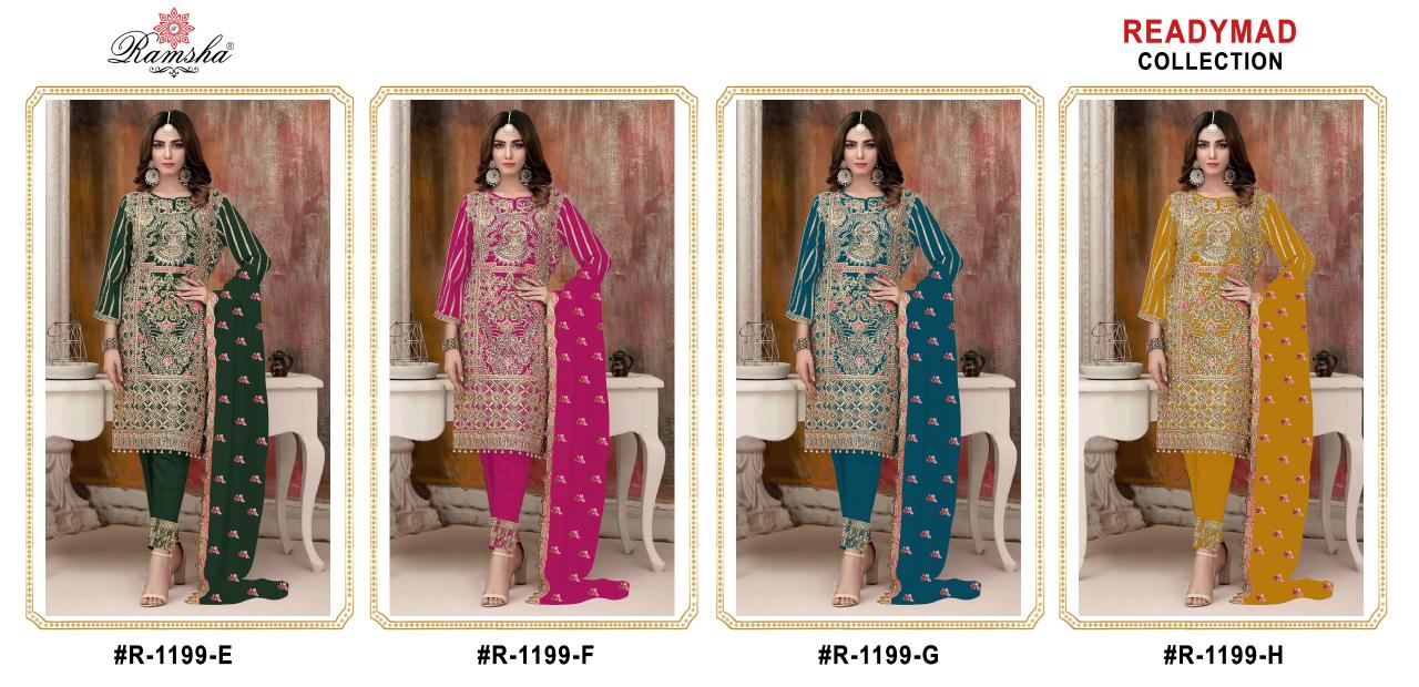 Ramsha R 1197 Ready Made Pakistani Suits Wholesale Catalog