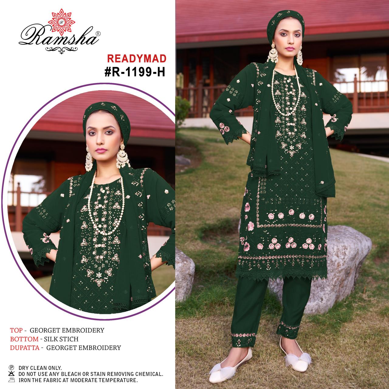 Ramsha R 1199 E To H Ready Made Pakistani Suits Wholesale Catalog