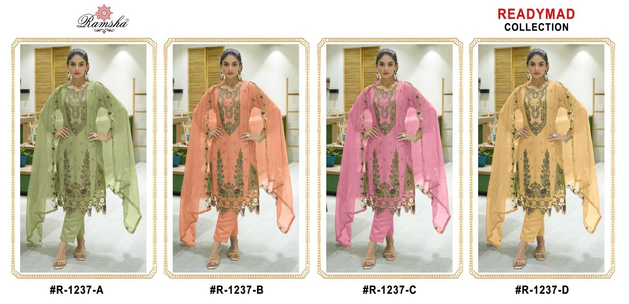 Ramsha R 1237 Ready Made Pakistani Suits Wholesale Catalog