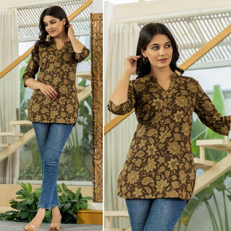 Sabella Cotton High Neck Tops short kurtis online india