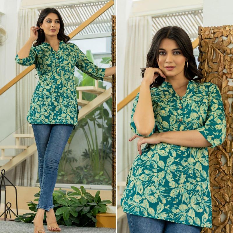 Sabella Cotton High Neck Tops short kurtis online india