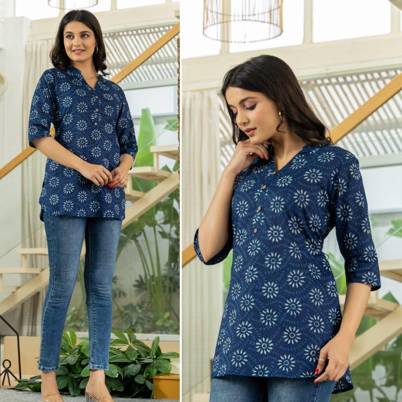 Sabella Cotton High Neck Tops short kurtis online india