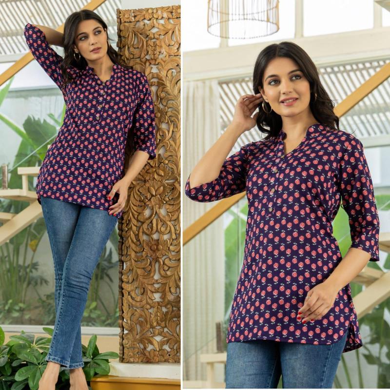 Sabella Cotton High Neck Tops short kurtis online india